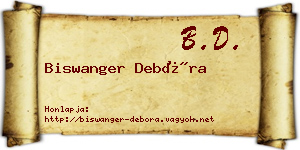 Biswanger Debóra névjegykártya